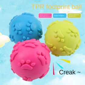 3pcs Pet Dog Toy Footprint Toy Ball 6cm Sounding Toy Ball TPR Rubber